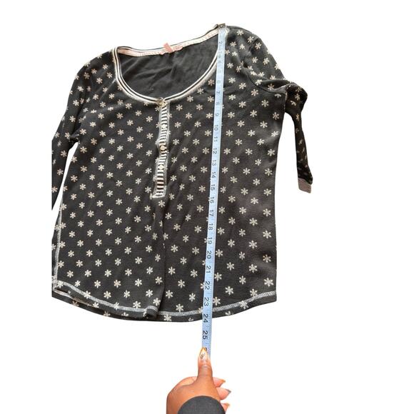 Victoria's Secret Pajamas Black White Snowflake Winter Thermal Lounge Large - Picture 11 of 15